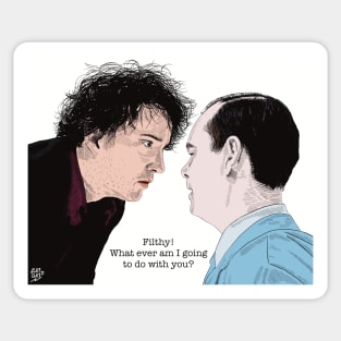 Bernard Black and the cleaner, Black Books, Grapes of Wrath. Sticker